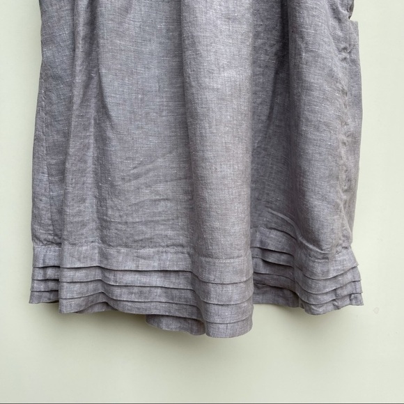 Armani Exchange Grey 100% Linen Front Zip Dress Size 4 - Picture 8 of 10